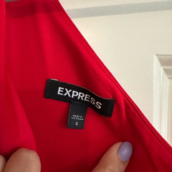 Express Vibrant Red One-Shoulder Dress - Picture 2 of 4